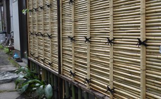 天然竹の目隠し垣根